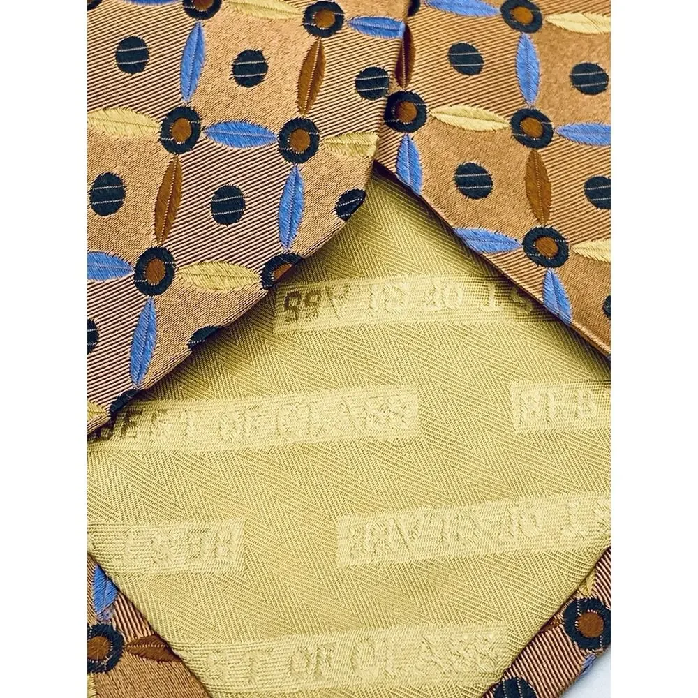 Robert Talbott Best of Class Nordstrom Silk Tie Copper Orange Geometric Print